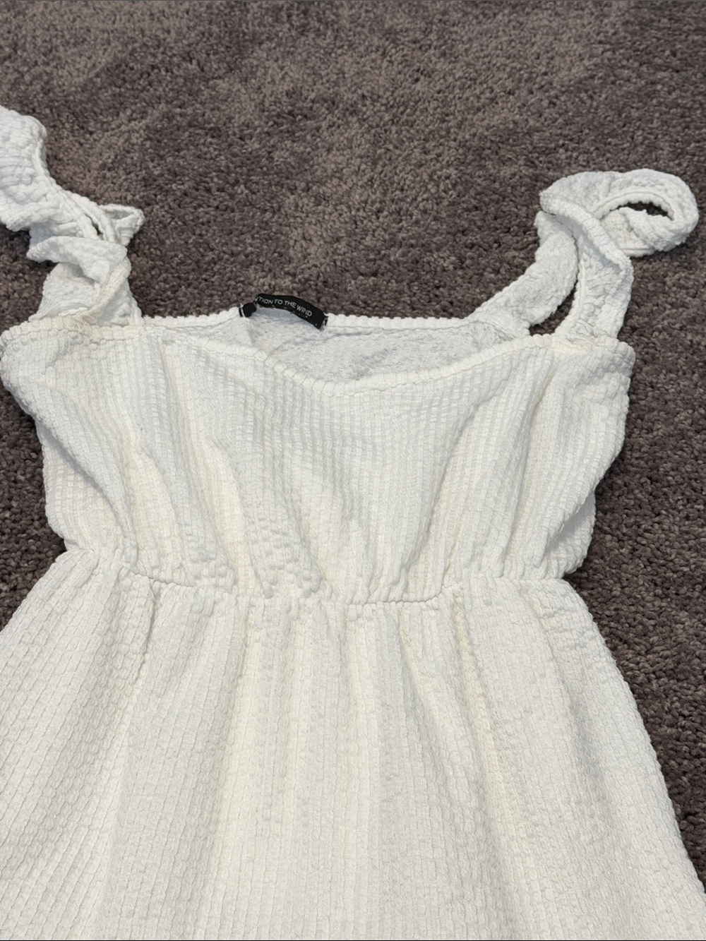 White Ruffle-Trim Sundress - Picture 3 of 4